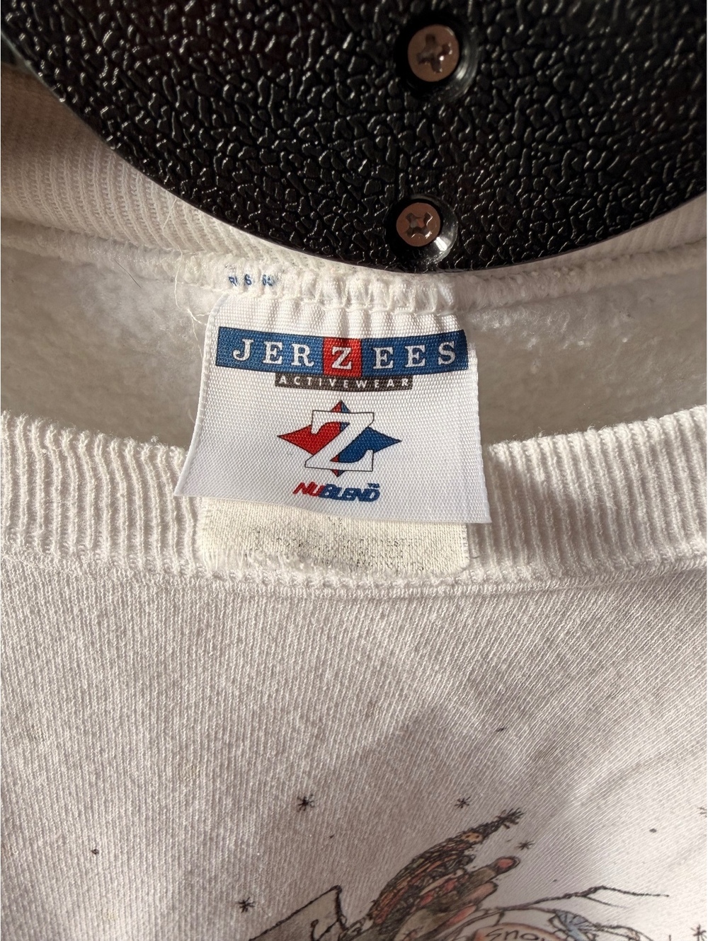 Vintage Jerzees Snowman Graphic Sweatshirt Unisex M White Cotton Pullover - Picture 2 of 5